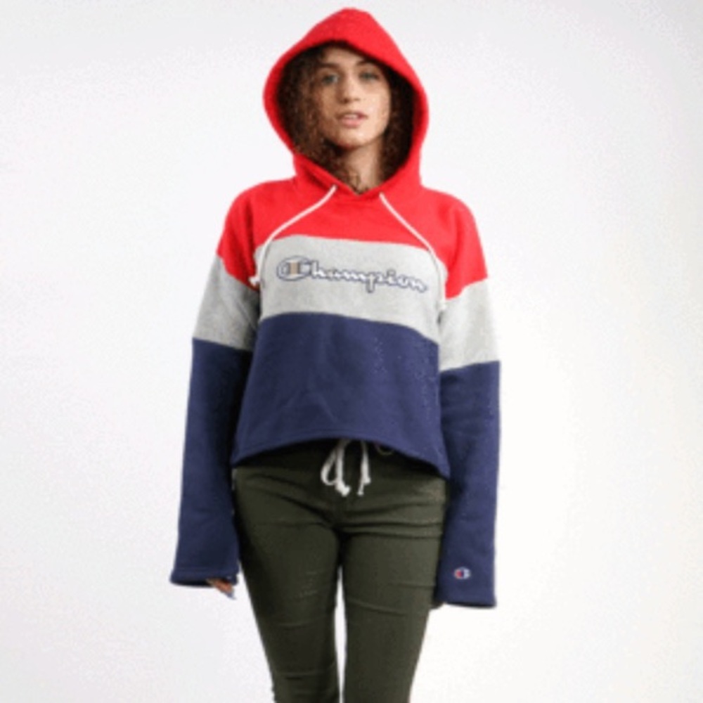 Champion Reverse Weave Colorblock Crop Hoodie Siz… - image 6